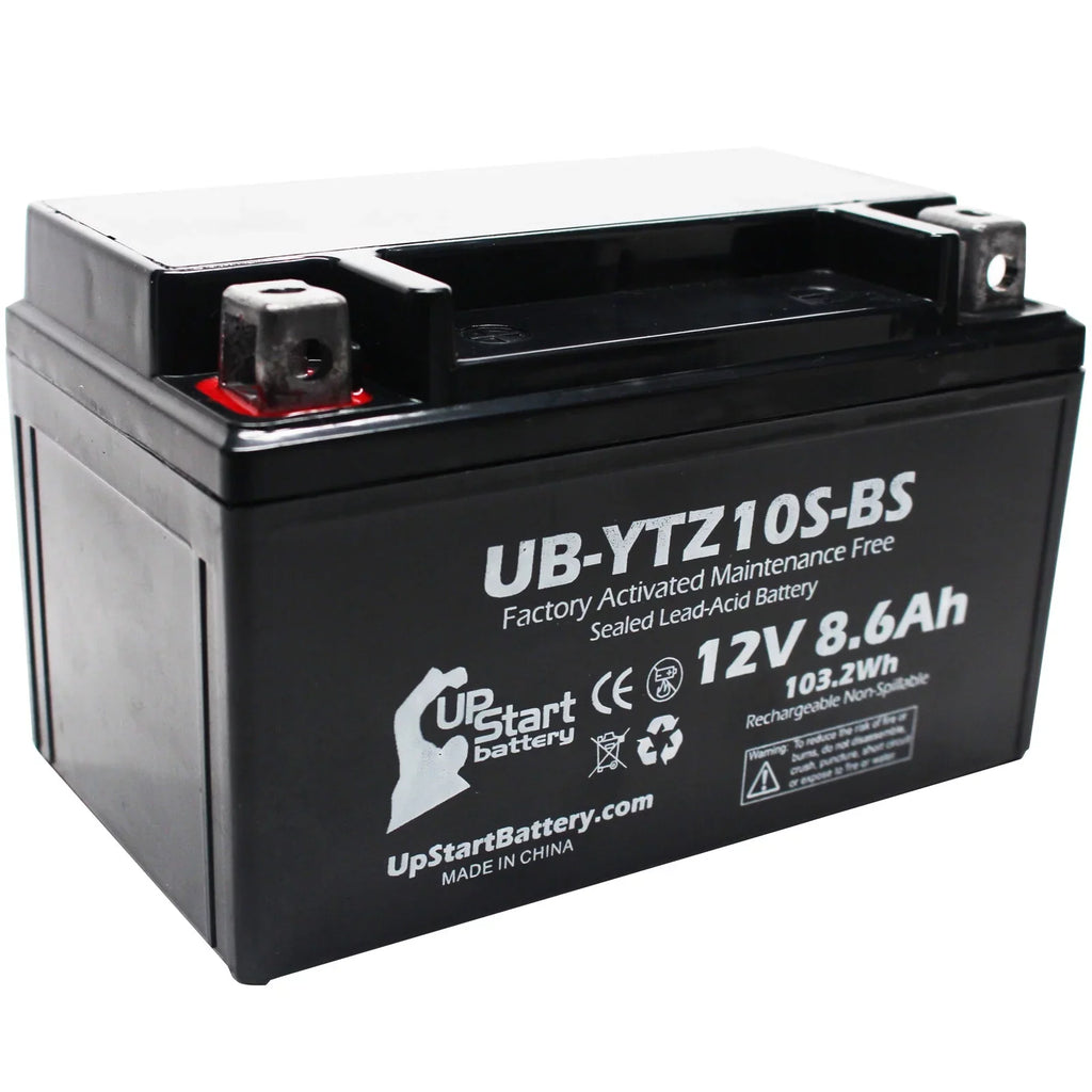 Motorcycle 12V, Yamaha 1000CC YZF-R1 8.6Ah, UpStart - 5-Pack UB-YTZ10S-BS Battery Battery Factory Replacement Free, Maintenance for Activated, 2011