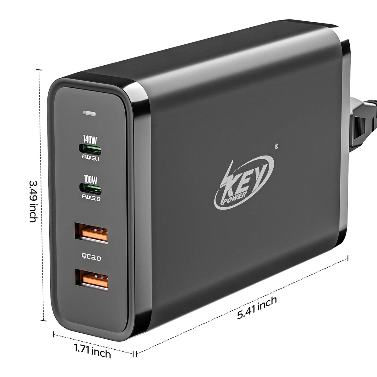 C Galaxy, 4Port Air/ with iPhone, Deck PD C iPad, Power Type Fast Power 3.1 XPS, Steam for USB Pro Charger 245W Adapter Key Station, Charge 16", Macbook 140W GaN