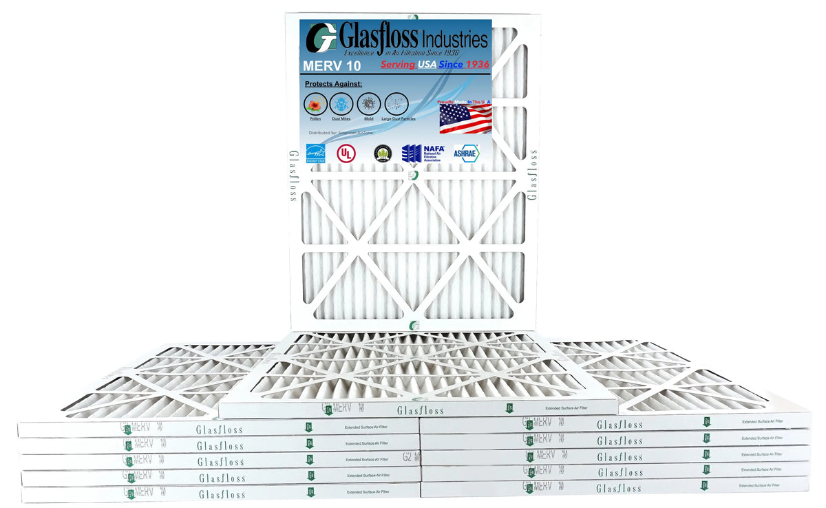 22.5x7/8 MERV - dimension: USA Air Made -Qty:12 10 - x inch) Filter 20x23x1 Furnace Glasfloss (Actual 19.5 in -