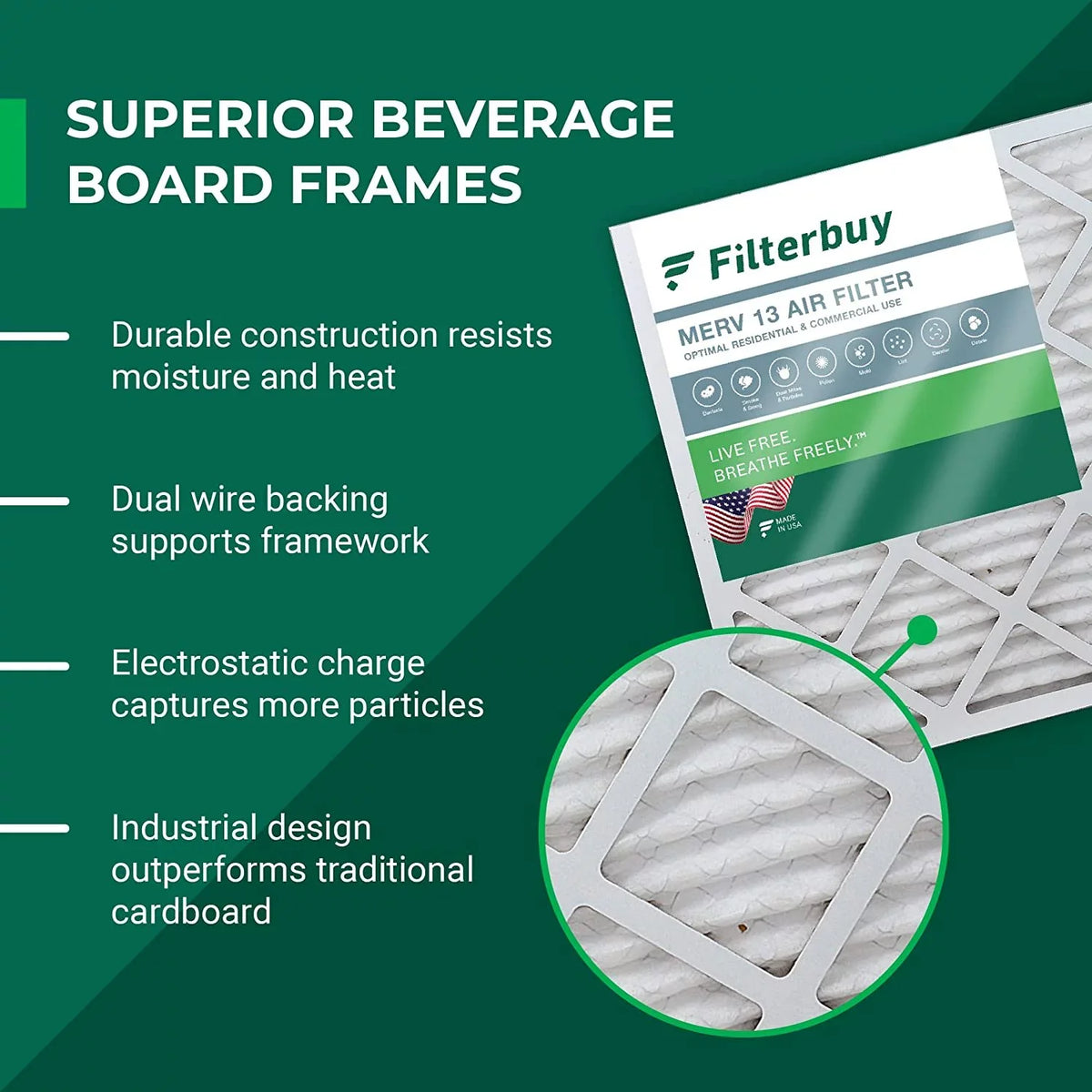 12x25x1 13 Pleated Filterbuy Furnace (4-Pack) Filters MERV Air HVAC AC