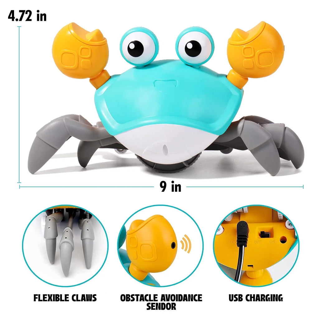 Built-in Baby Gift Walking Music 12 8 6 And Toddlers 3 & Alyvia Toy For Kids & 10 11 5 Birthday Months Learning Christmas 4 Crawl Old Tummy Ideal & 36 - Time 9 Light 7 With Crab