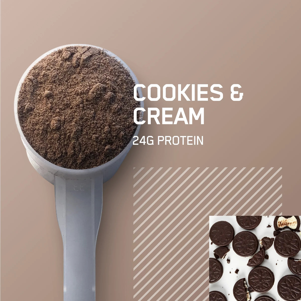 Protein & Cookies g Cream, lb, Protein, 100% 24 Nutrition, Standard Optimum 1.85 Whey Gold Powder, 27 Servings