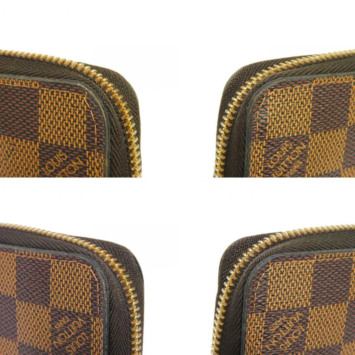 Zipper New Zippy Damier Pre-Owned (Good) Vuitton Men's Brown Pattern N41661 Wallet Ebene Checkered Long Logo Round Women's
