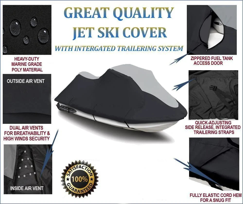 Trailerable SUPER Covers 1997 1998 Seater 1-2 SLXH Polaris Compatible Boat Cover HEAVY-DUTY Ski Jet PWC PWC JetSki Cover for