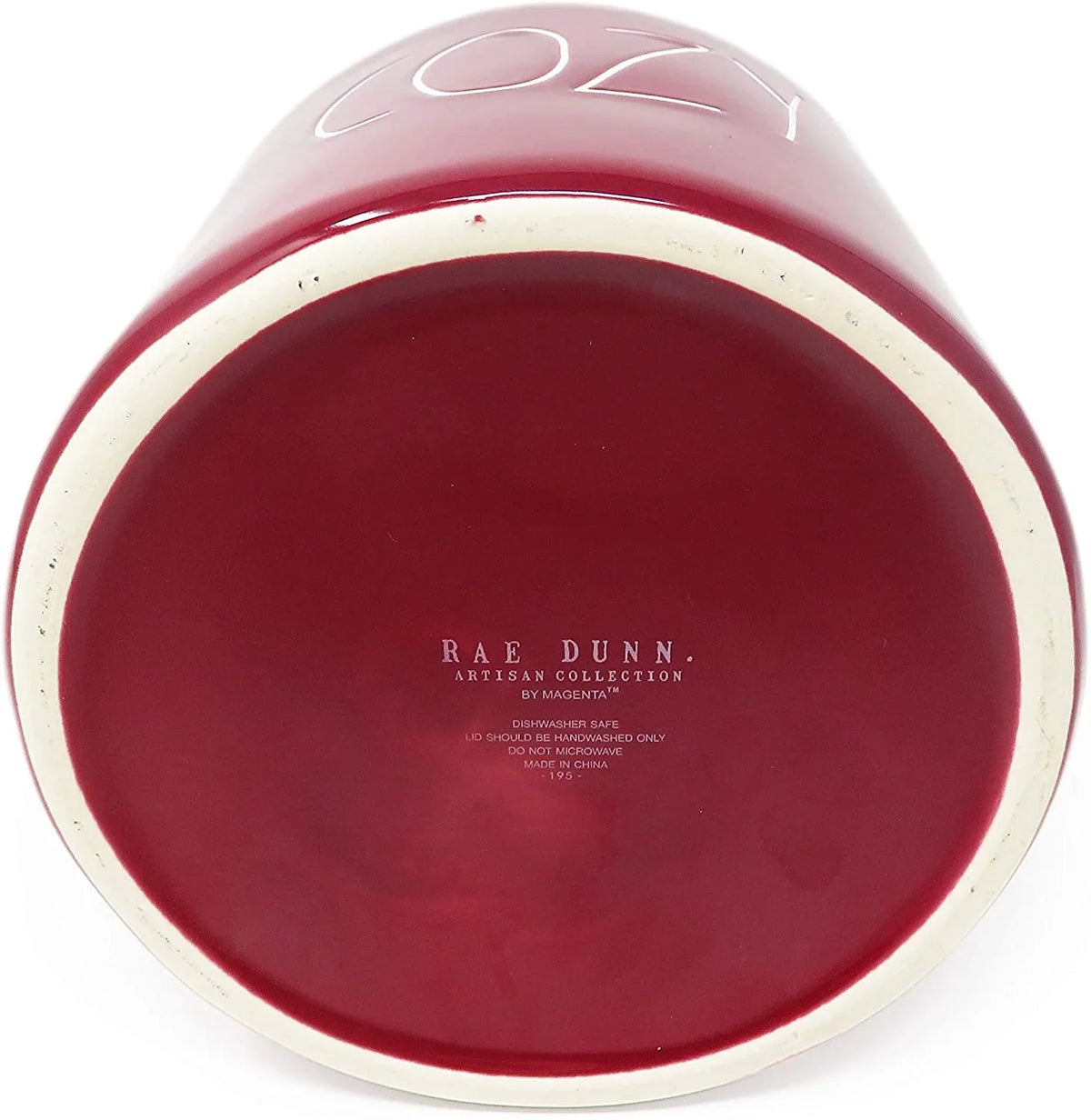 LL Ceramic Canister COZY Large Inch dimension Burgundy Rae By Dunn 8 Magenta