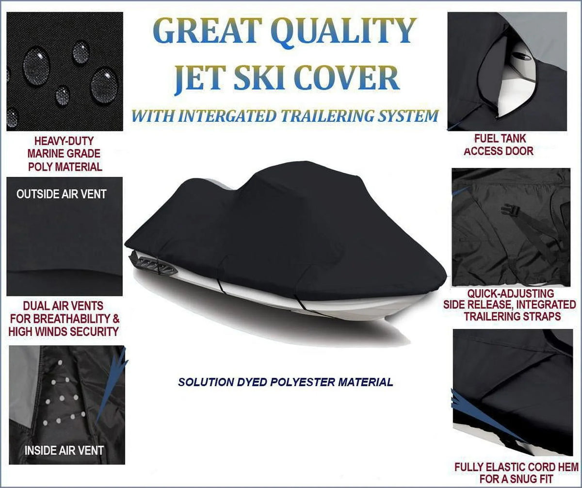 1997 for BLACK Jet Ski 1-2 SLXH TOP Compatible Cover SKI LINE Polaris 1998 Seater JET PWC Covers THE Boat OF Cover