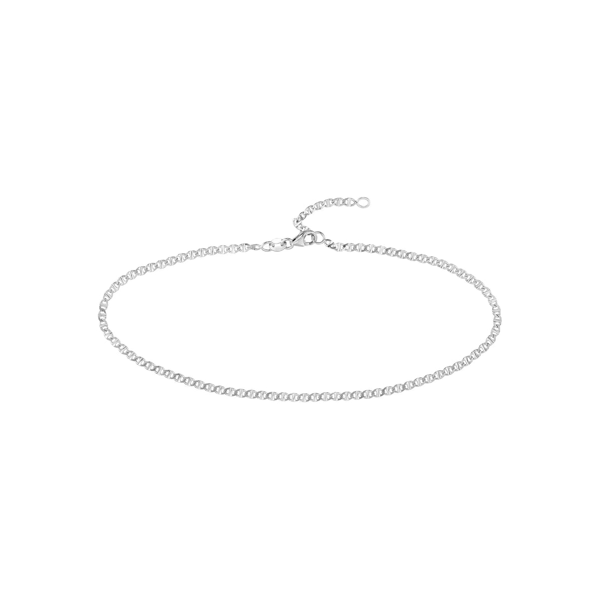 Adjustable Anklet Mariner Flat Gold 2.20mm Link 14K 9"-10" White Women's