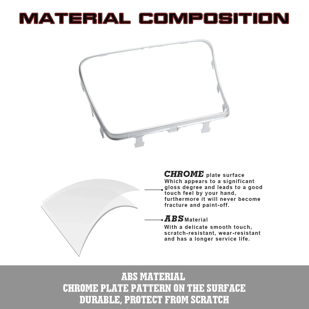 C W205 Tech W253 2015-2021 Ashtray Storage Compatible Console Frame Class GLC Trim, GLC 300 Class with Benz Mercedes Center C400 Xotic C63 Box C300 2016-2023 Chrome,