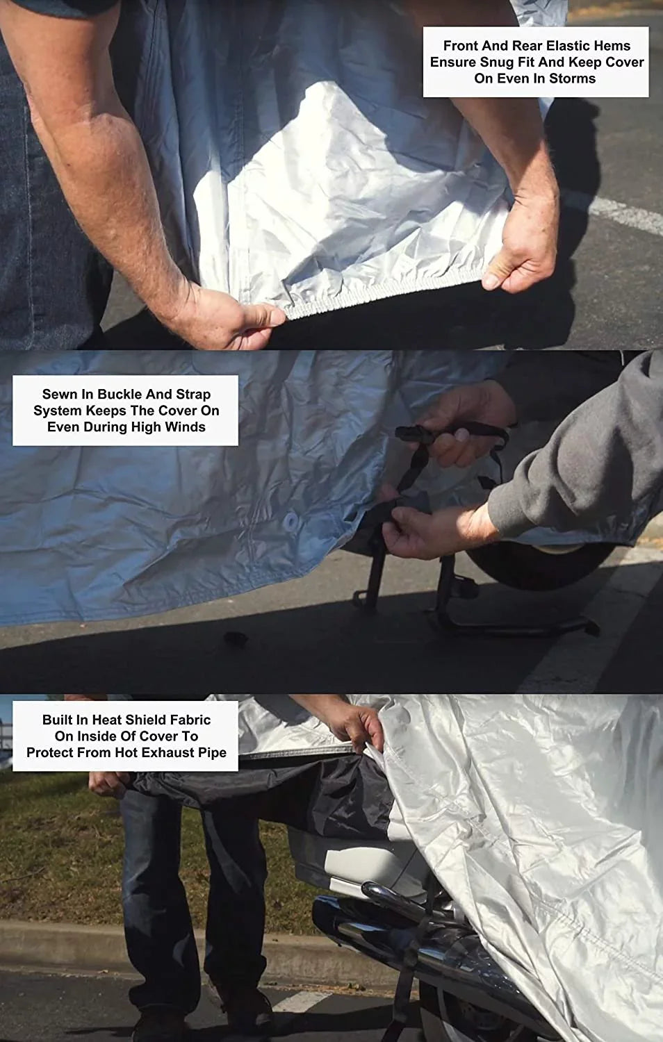 Compatible Guzzi Grigio Rain Indoor Stone - Storage - Motorcycle liquid, fabric Durable With Securing Weatherproof - - Cover Moto Intenso Abs From V7 Snow, & Ii Bag exterior 2017 Protect - Straps Sun