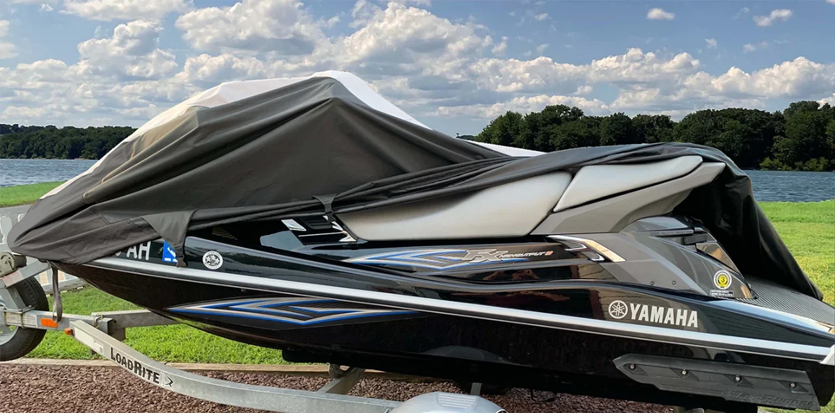 SUPER Seater for Ski Cover SLX Trailerable 1200 SLH Cover 785 PWC Compatible Jet 1-2 Polaris 1995-2001 Pro Black/Grey HEAVY-DUTY JetSki