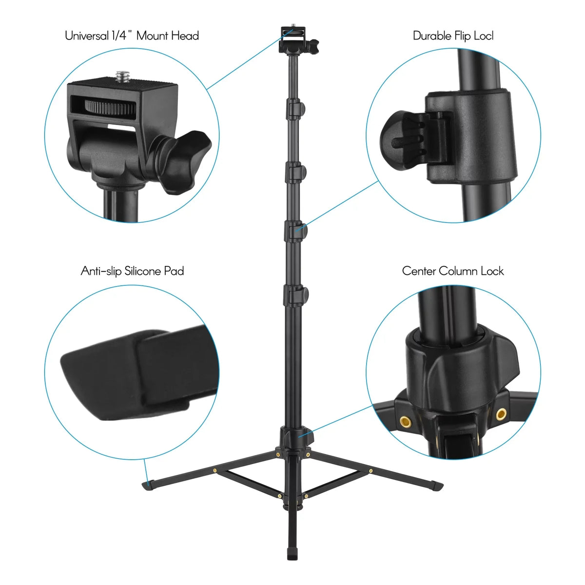 Mirrorless Andoer Selfie Supports Includes and Phone Action 3KG, Stick for to 2-in-1 Camera and Phone Holder, Cameras, up Tripod 168cm/66in Remote Cameras - and Shutter Action Smartphones, Bracket,