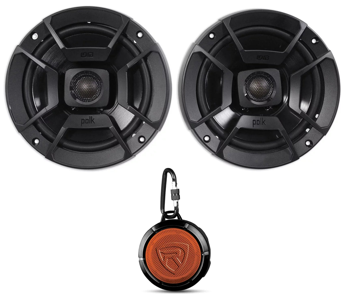 6.5" Polk Audio 300w (2) Car/Marine/Motorcycle DB652 Speakers+Speaker