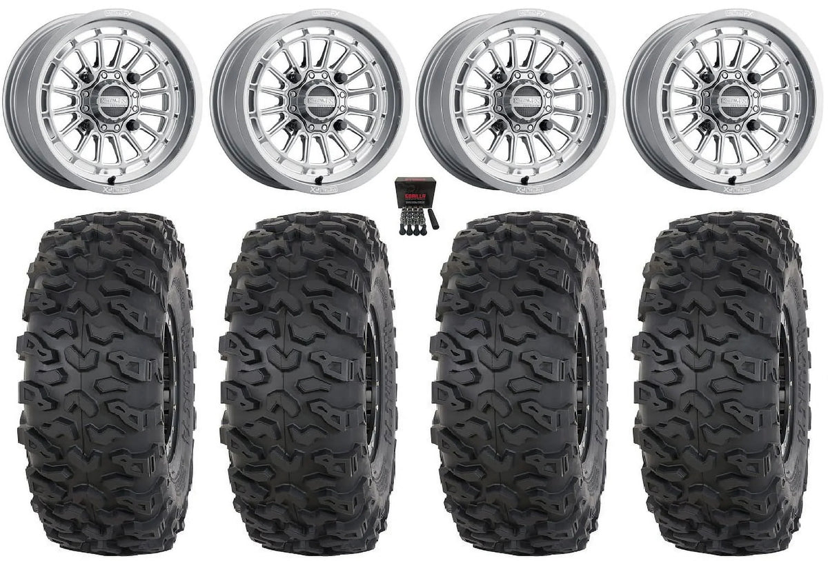 Pioneer Can-Am Tires Roctane Talon 1000 Gm Delta 15" T4 Maverick / Honda X3 MetalFX / Cut Wheels 30" Contrast
