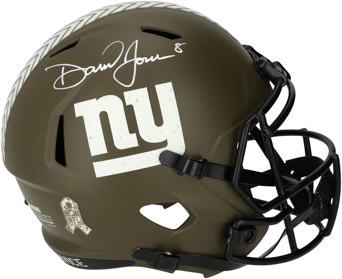 Service Autographed Salute Helmet Jones York Replica Daniel Giants New - Riddell Authentic Speed 2022 Fanatics to Certified
