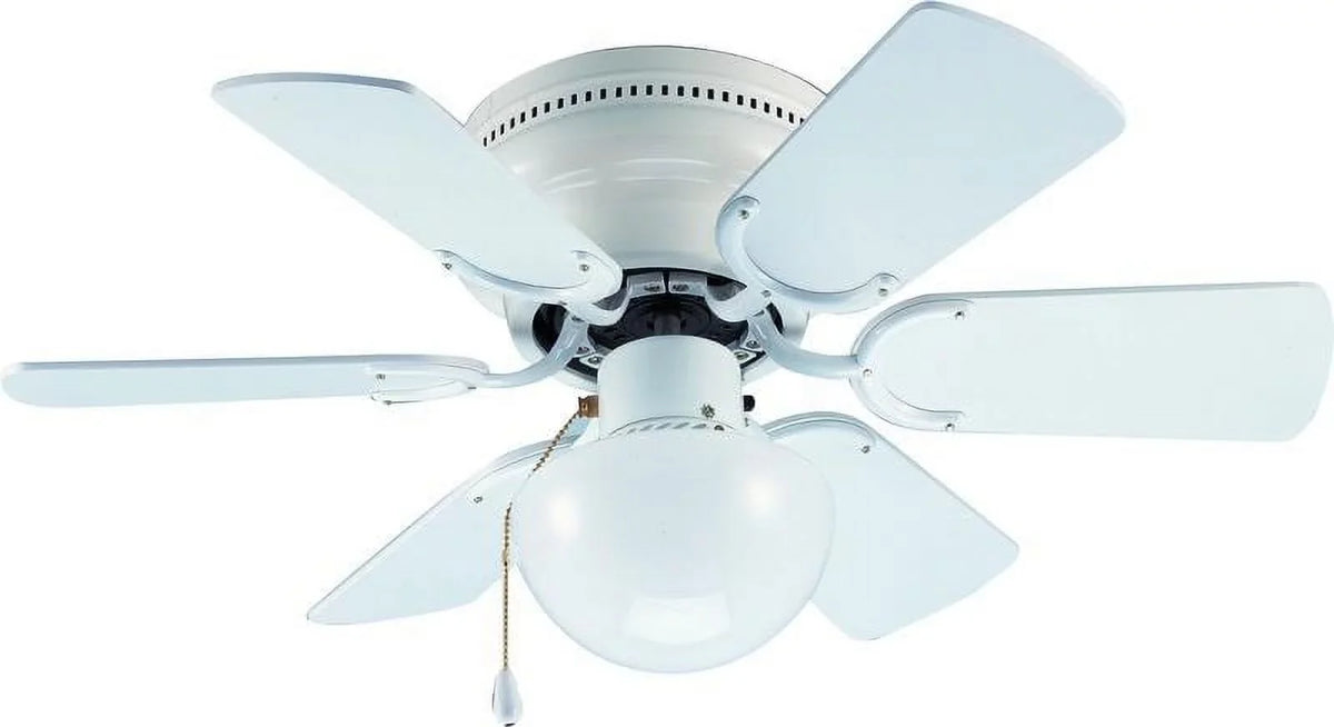 House with Arcadia Ceiling 30" White Gloss 23-8274 Mount Finish Hardware Fan Flush