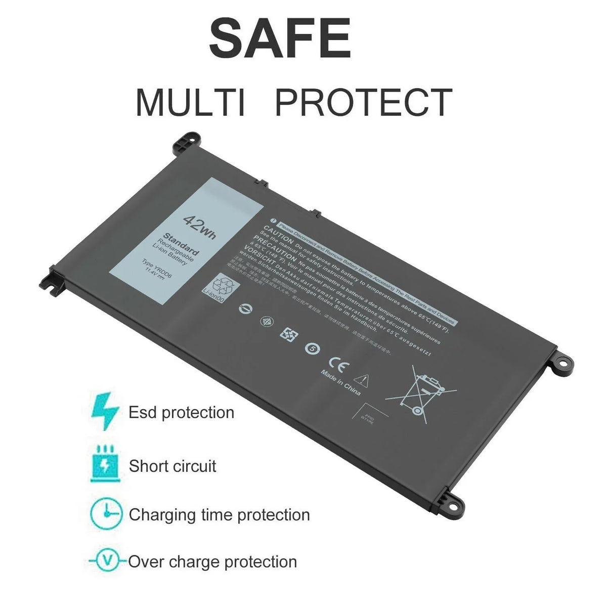 Battery 3493 FAST USPS 5480 Inspiron 42Wh 15 3584 for 3593 YRDD6 5485 5491