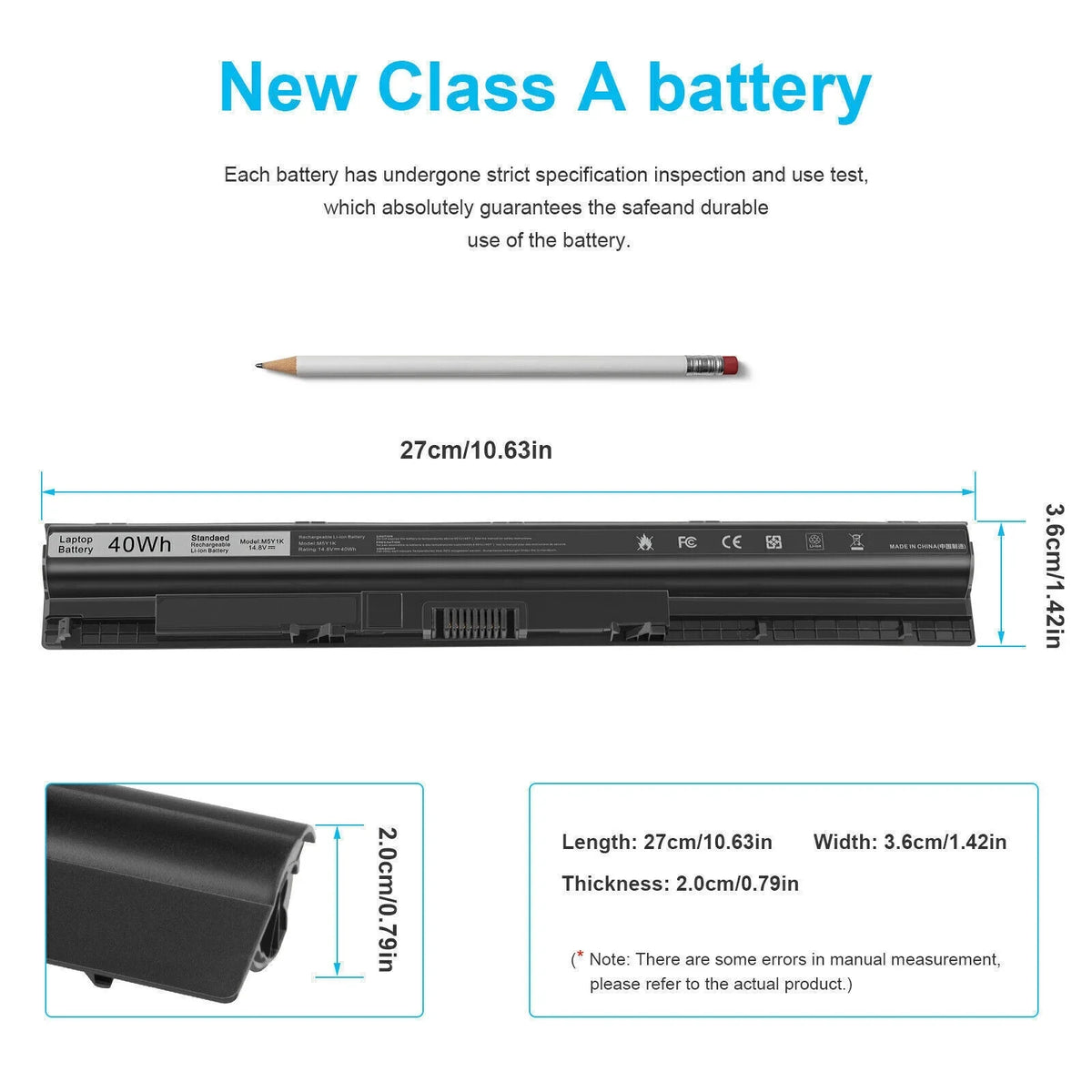 for 2700mAh 5559 3551 GXVJ3 14 5558 K185W Battery 15 HD4J0 Inspiron 3000 5000 17 Series