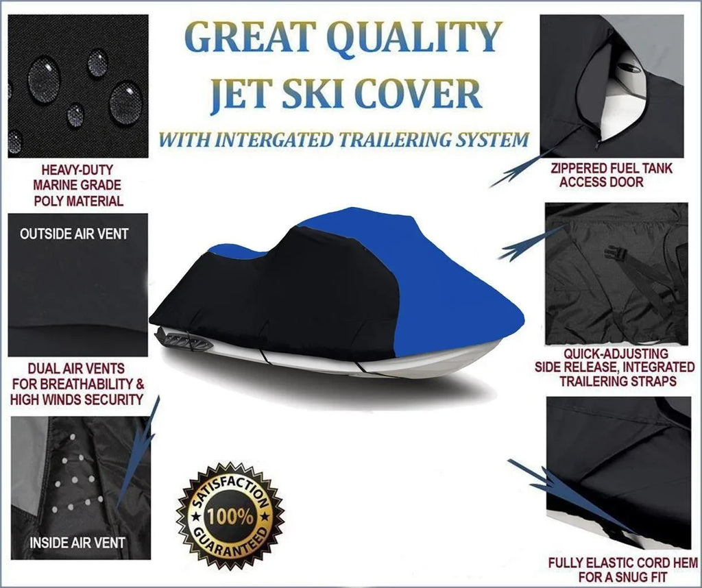 Yamaha PWC SKI JET BLUE BLACK 1200 / for XLT 2002 Cover Runner 2004 Compatible 2001 2003 Wave HEAVY-DUTY, 2005 600D