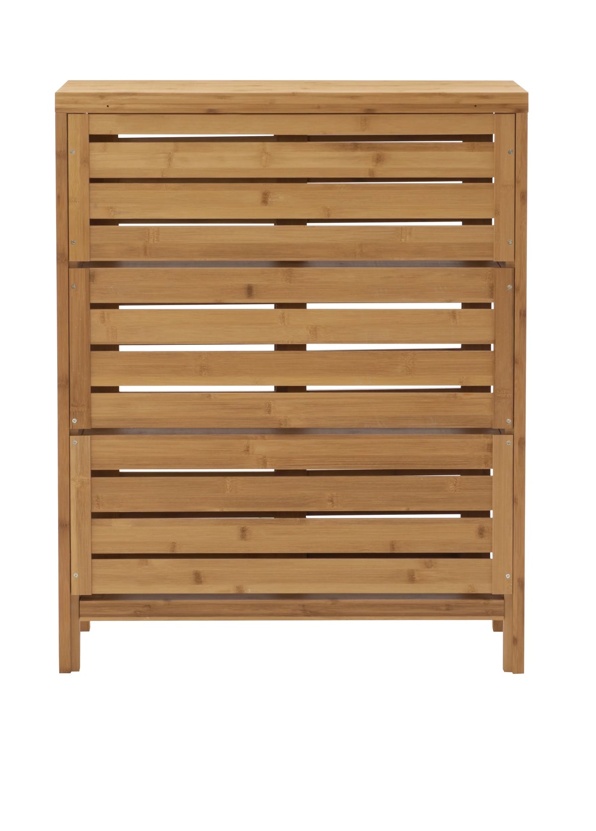 Storage Floor Bracken 3 Door Shelf Bathroom Cabinet, Bamboo Linon 2