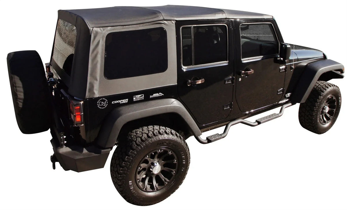 Door, Sailcloth Diamond Black 99935 RealTruck W/Tint Factory For 2007-2010 2 by Rampage Wrangler Replacement JK Windows Soft Top