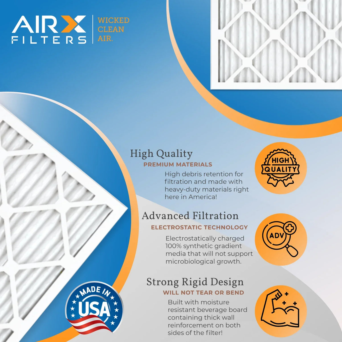 FILTERS in - MPR MERV Filters Air 700 Made 12 Filter Rating, of CLEAN AIR. FPR 8 to 20x36x1 Pack Furnace by Comparable WICKED AIRX USA 5 &