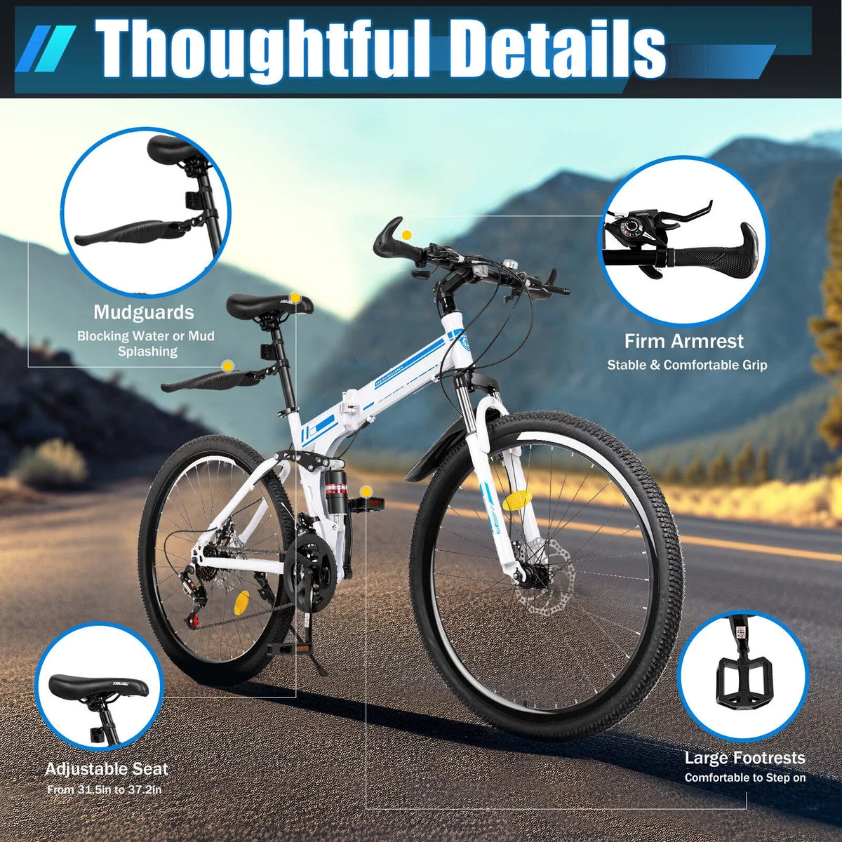 Brake SHZICMY Bikes Dual Men Disc Bicycle 21 26" Folding Mountain Speed School Bike MTB