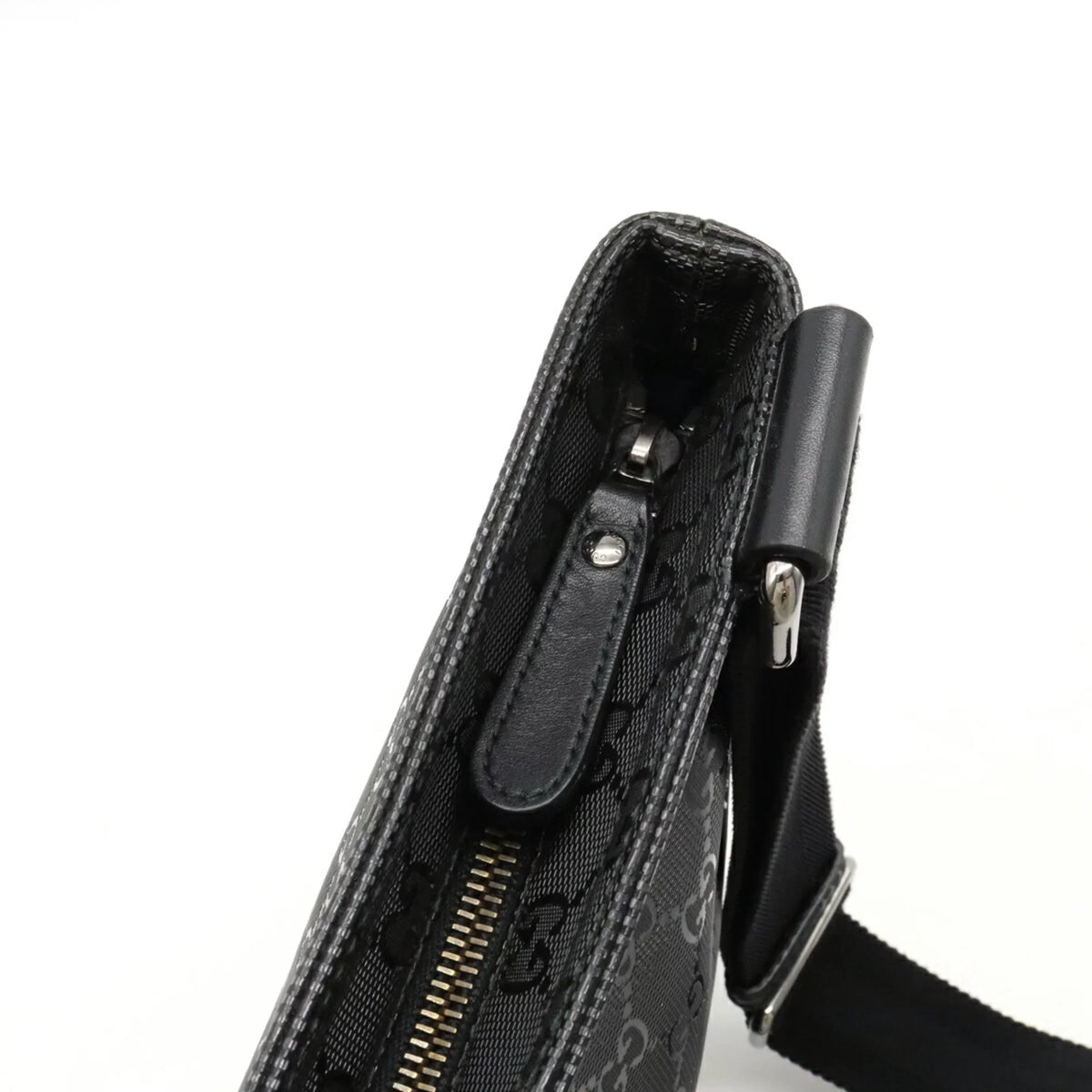 Imprime Shoulder Pre-Owned PVC GG Crossbody 201446 Leather (Good) Black Bag