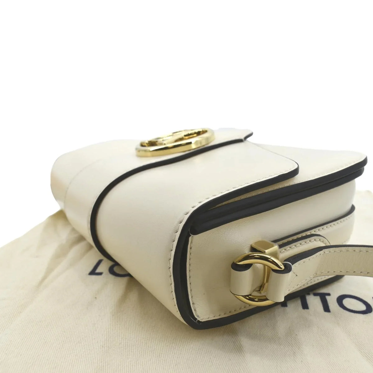 Pont Shoulder 9 Creme Calfskin Pre-owned Bag Leather